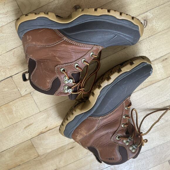 L.L Bean women’s Hiking Outdoor Leather Boots Brown Duck Boots 7.5 M - Picture 14 of 16